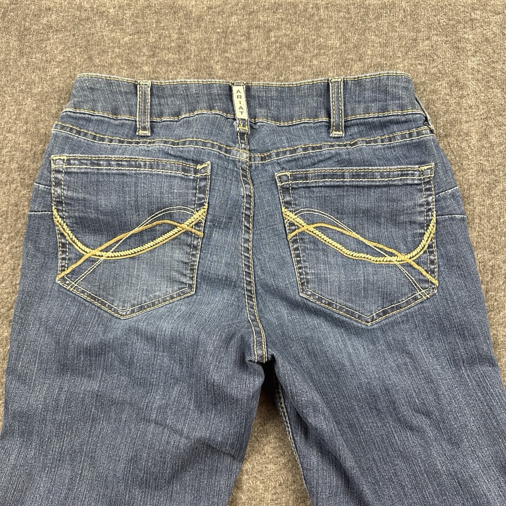 Ariat Real Denim Jeans Womens 30R Blue Embroidered Western Stitch Rodeo Stretch - Picture 7 of 8